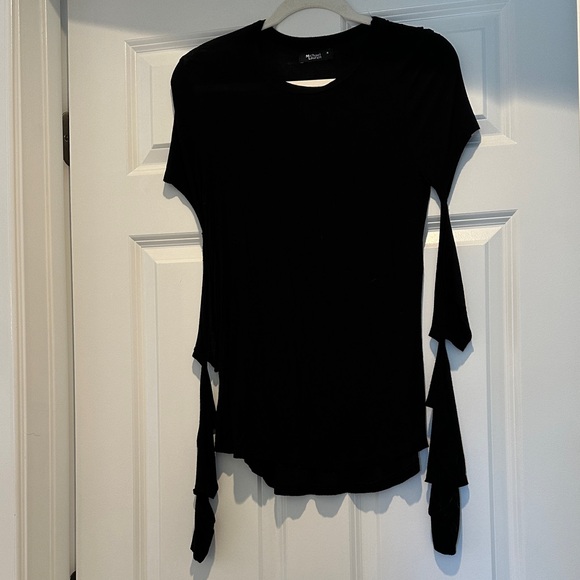 Michael Lauren Tops - Michael Lauren Black Short Sleeve Top with Cut-Outs